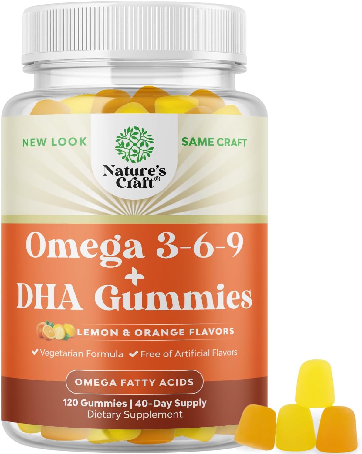 Vegetarian Omega 3 Gummies for Adults - Vegetarian Omega 3 6 9 DHA Gummies for Brain Bone and Heart Health and Joint Sup