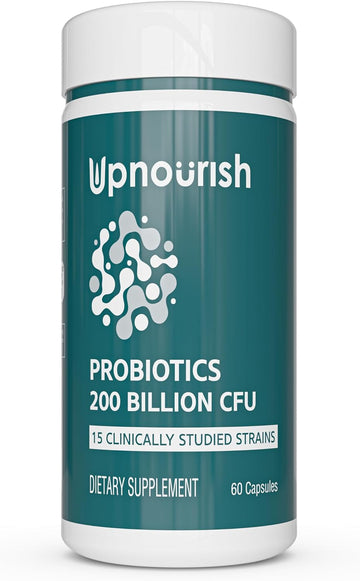 UpNourish 200 Billion CFUs Probiotics for Women & Men, Daily Probiotic1.76 Ounces