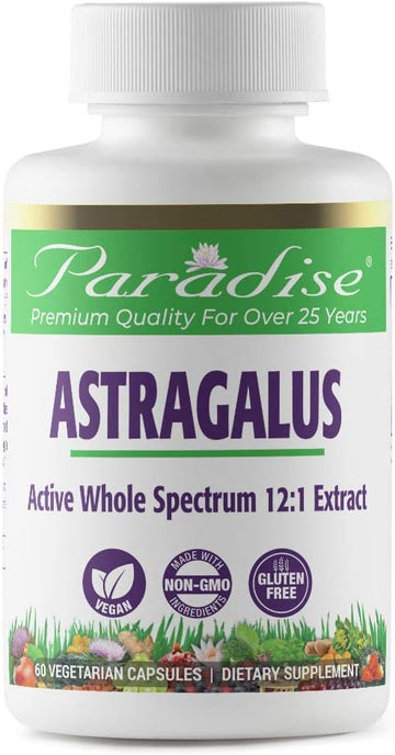 Paradise Herbs Astragalus Extract, Vegetarian Capsules for Energy, Dig
