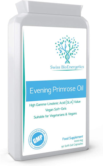 Evening Primrose Oil 1000mg 90 Capsules - Cold Pressed - High GLA Form1 Grams