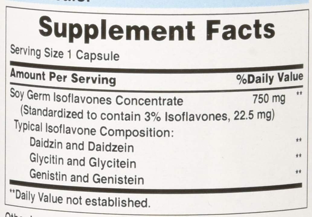 Puritans Pride Non-GMO Soy Isoflavones Capsule 750 Mg, May Help with h
