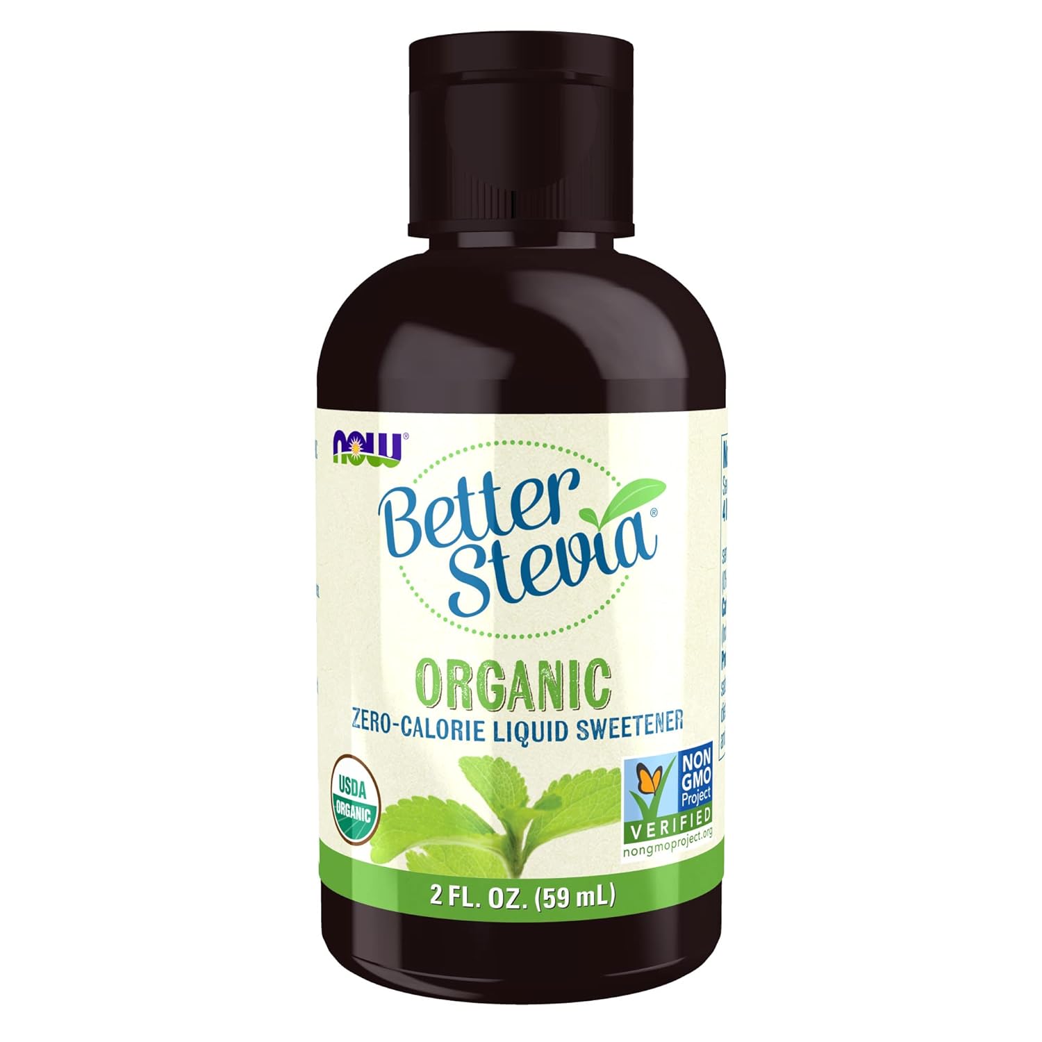 NOW Foods, Certified Organic BetterStevia Liquid, Zero-Calorie Liquid Sweetener, Low Glycemic Impact, Certified Non-GMO,