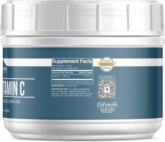 Earthborn Elements Vitamin C Powder (2 lb), Ascorbic Acid, Supplement