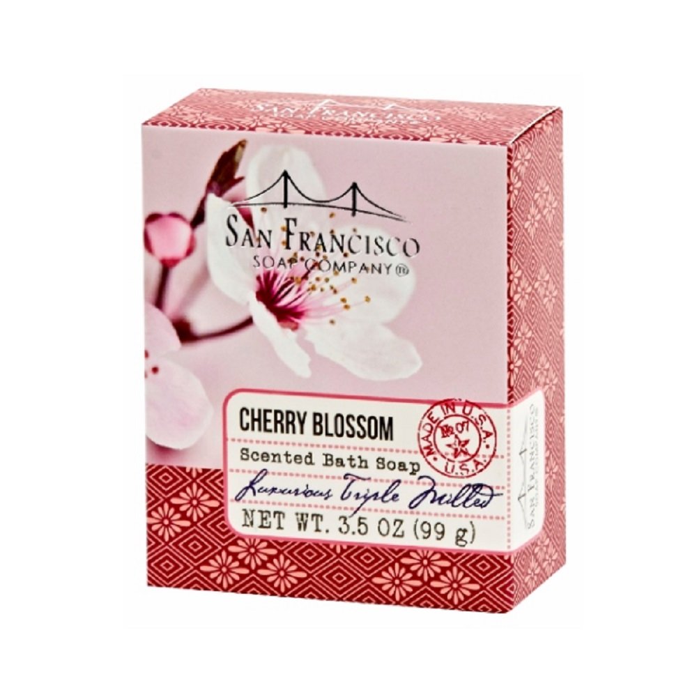 San Francisco Soap Company Cherry Blossom, Milled Bath Bar, 3.5