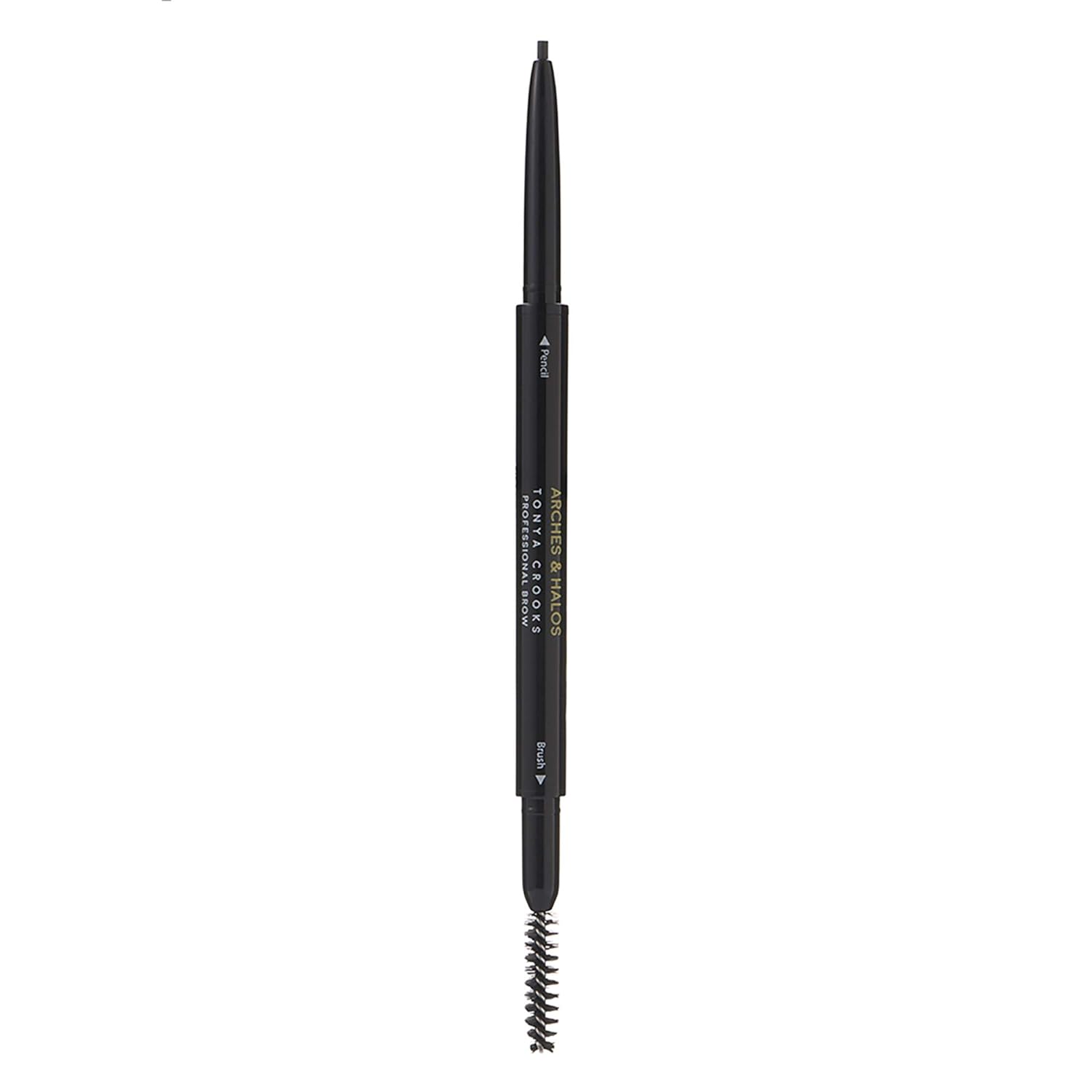 Arches & Halos Micro Defining Brow Pencil - For a Fuller and More Defined Brow, Long-Lasting, Smudge Proof, Rich Color - Dual Ended Pencil with Brush - Vegan and Cruelty Free Makeup - Charcoal, 0.003