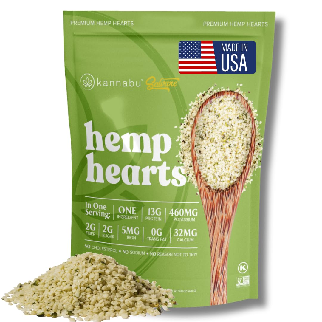 Kannabu Hemp Hearts | Mix in Protein Shake, Smoothie, Yogurt, Oatmeal | Healthy Snacks | Plant Based Protein, High Fiber