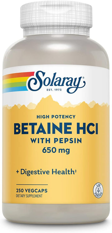 SOLARAY High Potency Betaine HCL with Pepsin 650 mg | Hydroc