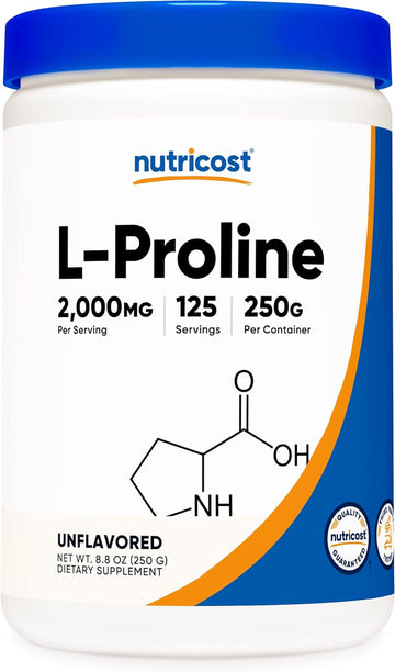Nutricost L-Proline Powder 250 Grams - 2,000mg Per Serving, Non-GMO
