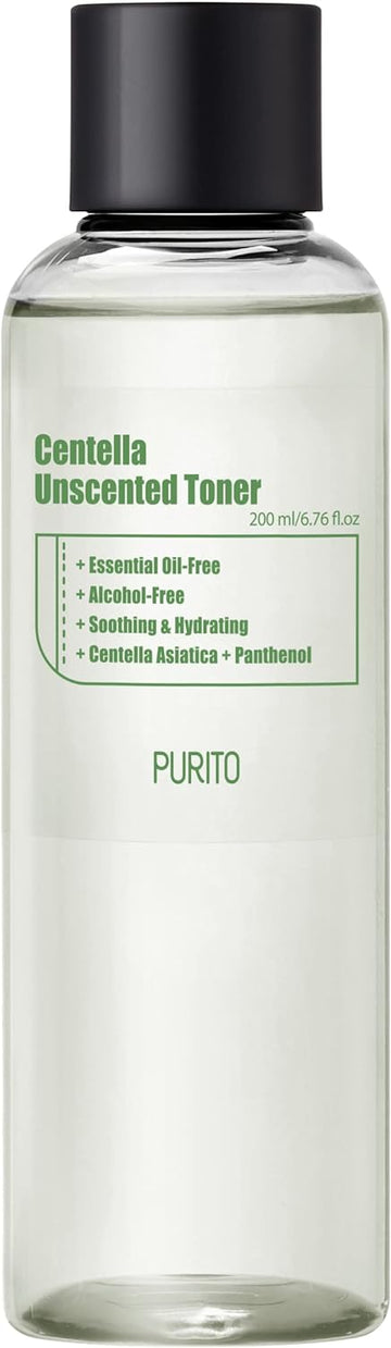 PURITO Centella Unscented Toner 6.76./200, Witch Hazel-Free Alcohol-Free Facial Toner with 10% Centella Extract, Hydrating face Toner,pH5.5 Toner