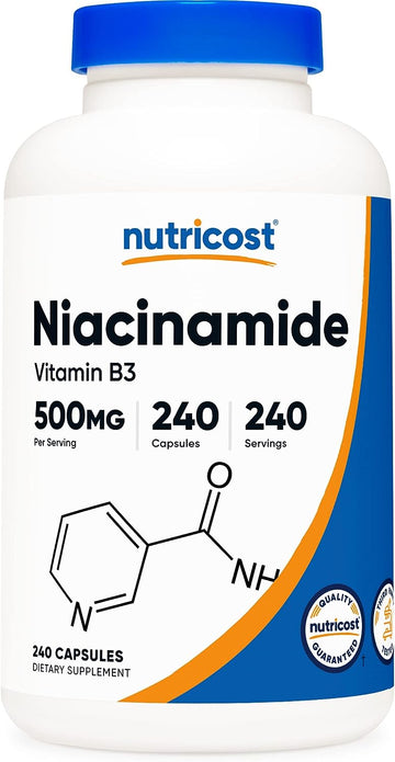 Nutricost Niacinamide (Vitamin B3) 500mg, 240 Capsules - Non-GMO, Glut