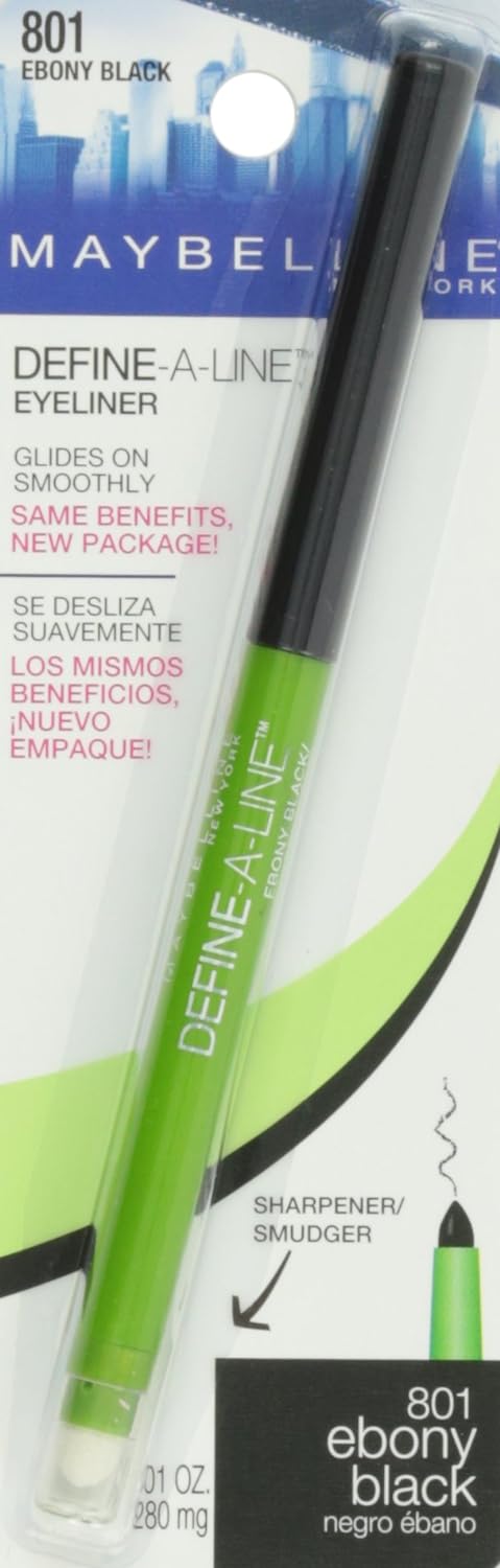 Maybelline New York Define-A-Line Eyeliner, Ebony Black, 0.01