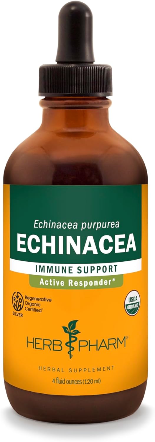 Herb Pharm Certified Organic Echinacea Root Liquid Extract for Immune