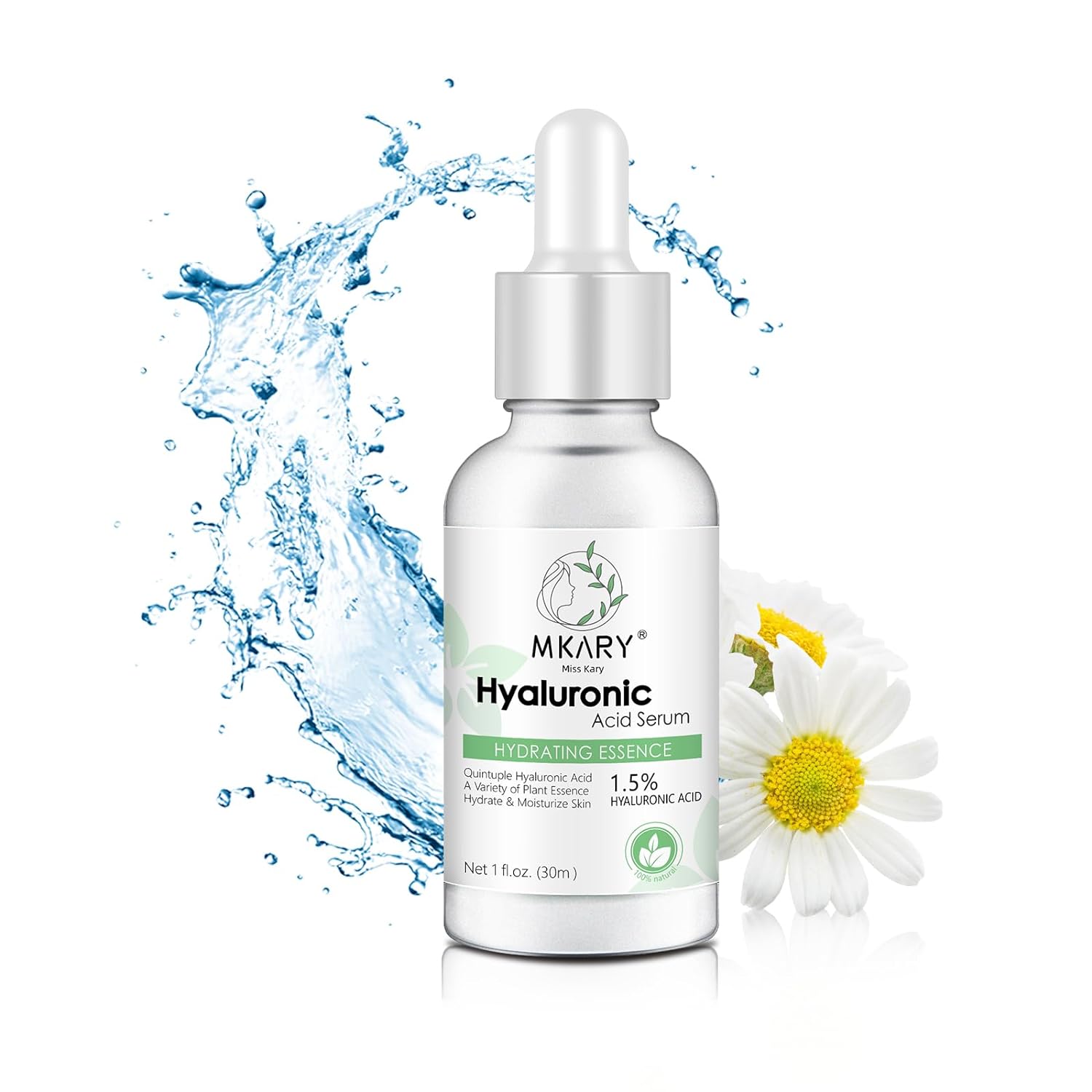 MKARY Hyaluronic Acid Serum With Vitamin B5 for Face - 1.5% Quintuple Hyaluronic Acid, Hydrating Serum to Plump and Repair Dry Skin, Anti-Aging Serum for Fine Lines and Wrinkles, 1  /30