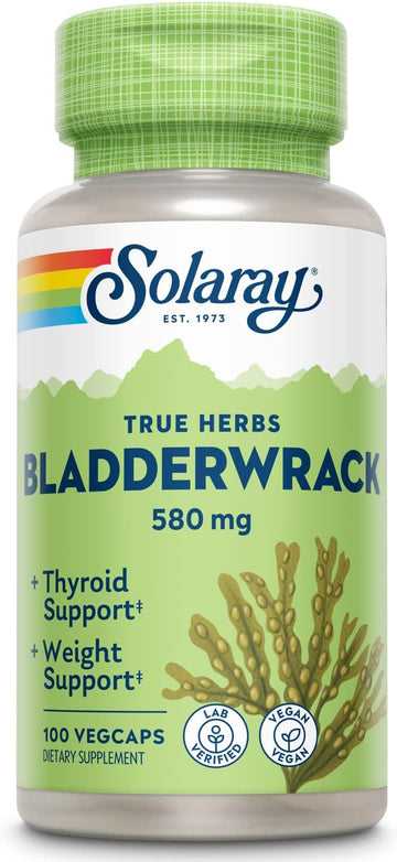 SOLARAY Bladderwrack Seaweed 580 mg Healthy Thyroid Balance and Weight3.2 Ounces