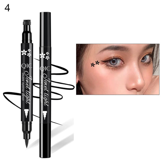 QIC Eyeliner Liquid Eyeliner Pencil Long Lasting Magnetic Eyelashes Double Head Liquid Eyeliner Cosmetics Eye Beauty Supplies Tool with Cute Stamp For Girls Women Gifts 4