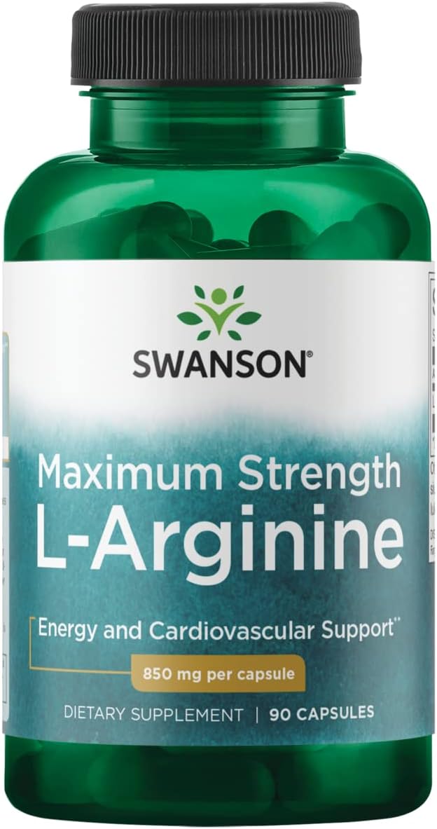Swanson Amino Acid Super-Strength L-Arginine 850 Milligrams 90 Capsules
