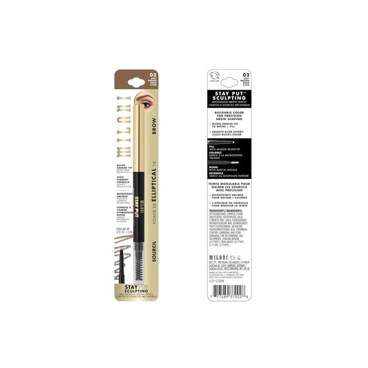 Milani Stay Put Brow Sculpting Mechanical Pencil - Soft Brown (0.01 ) Cruelty-Free Long-Lasting Eyebrow Pencil that Defines and Shapes Brows