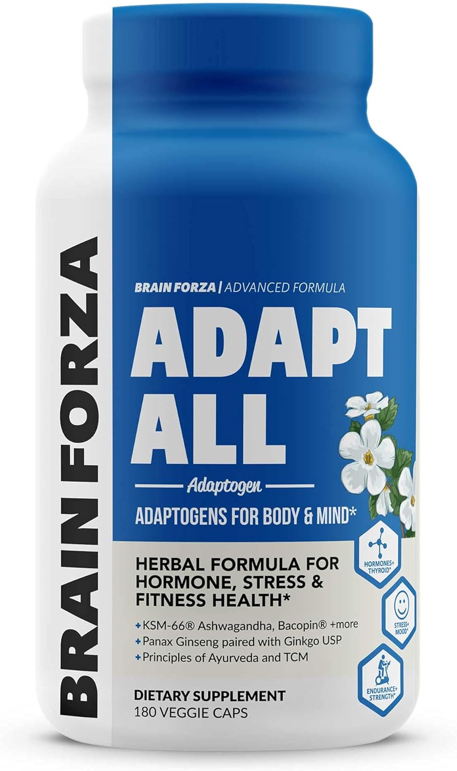 Brain Forza Adapt All Herbal Adaptogen - Stress & Mood Support Supplem