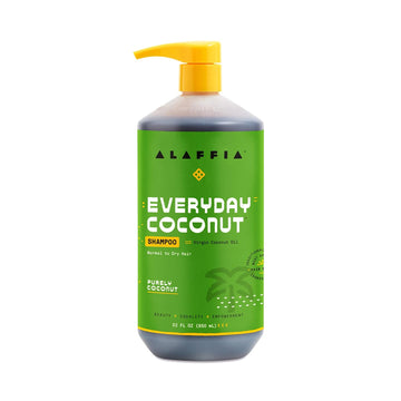 Alaffia EveryDay Coconut Shampoo - Normal to Dry Hair, Helps Gently Clean Scalp and Hair of Impurities with Ginger and Coconut Oil, Fair Trade, Purely Coconut 32