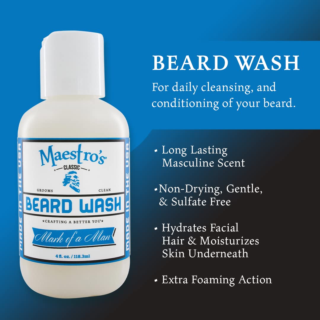 Maestro's Classic BEARD WASH | Anti-Itch, Deep Cleaning, Non