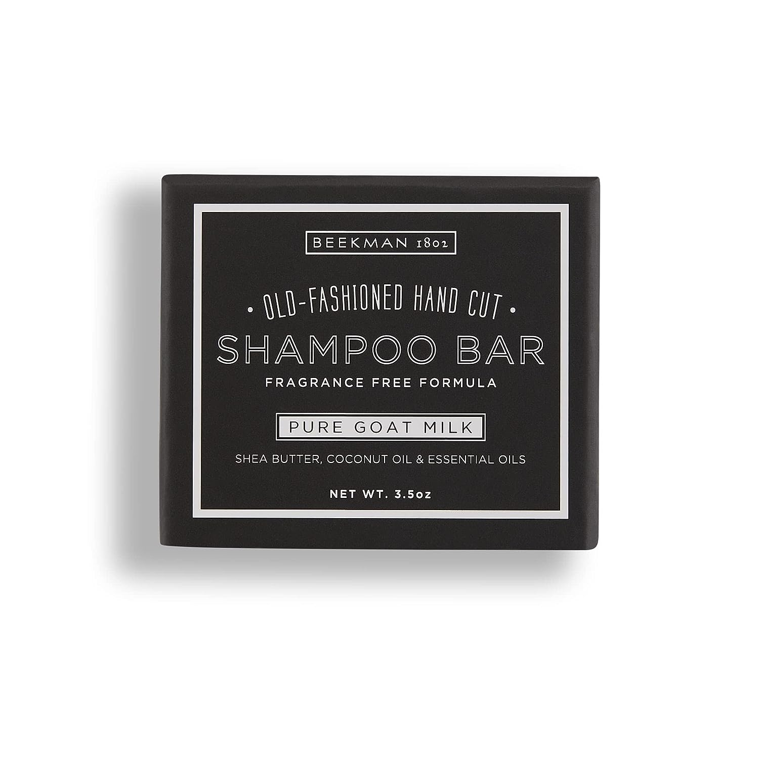 Beekman 1802 Shampoo Bar, Pure (Fragrance Free) - 3.5  - Cleanses & Revitalizes Hair - Safe for All Hair Types, Including Color Treated - Cruelty Free