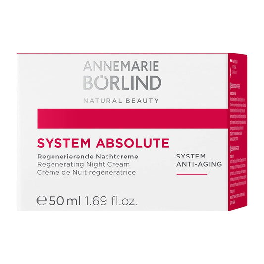 ANNEMARIE BÖRLIND - SYSTEM ABSOLUTE Regenerating Night Cream - Anti Wrinkle Moisturizer with Retinol, Aloe, Algae and Meadowfoam Extracts - Nourishes, Tones, and Hydrates - 1.69 .
