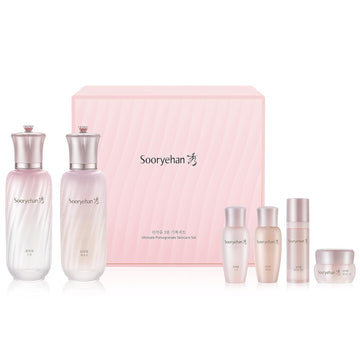 Sooryehan Ultimate Pomegranate (Skincare Set, 12.3 ) - Improved Skin Elasticity, Reduced Pores/Wrinkles & Gentle Exfoliation by LG Beauty. Collagen, Elastin, Vitamin C, Adenosine & Niacinamide