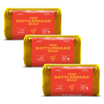 YERBERO - 3 Pack - The Rattlesnake Soap 1r Each - (Hecho a Base de Aceite) 5.3 . Big Size - Made in Mexico