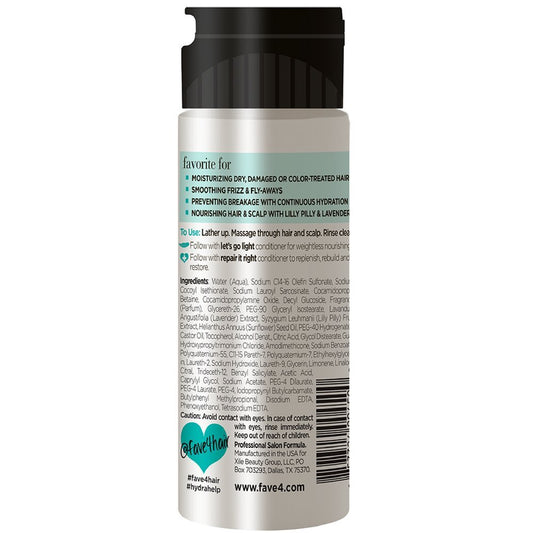 fave4 hair Hydra Help Moisturizing Shampoo to Nourish Dry, Damaged or Color Treated Hair