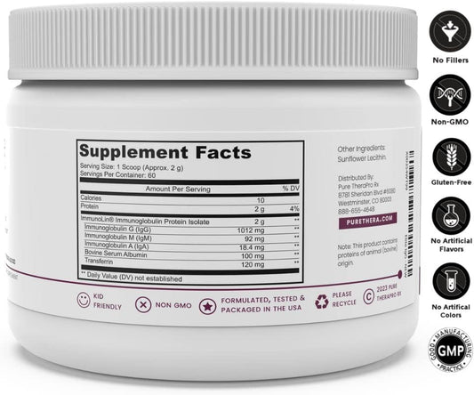 Pure Therapro Rx Elite Igg Immunoglobulin Supplement Powder, 60 Servin