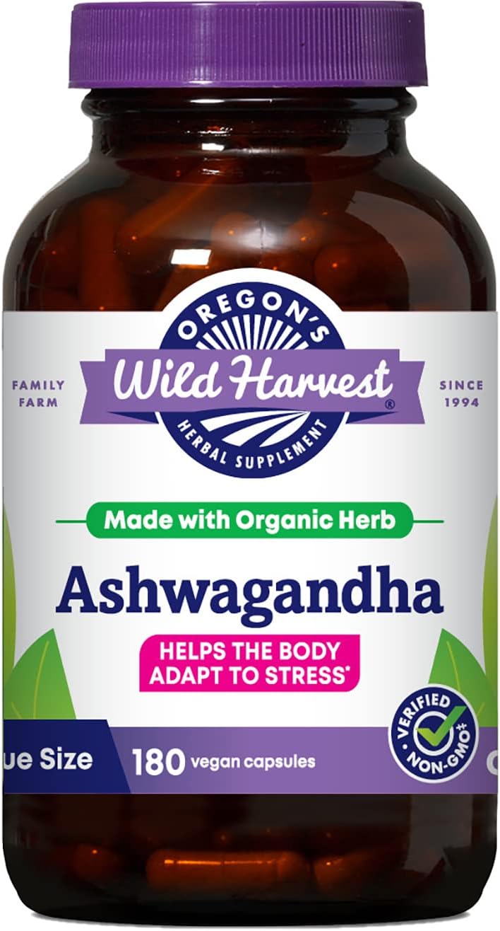 Oregon's Wild Harvest Organic Ashwagandha Non-GMO Herbal Supplements f