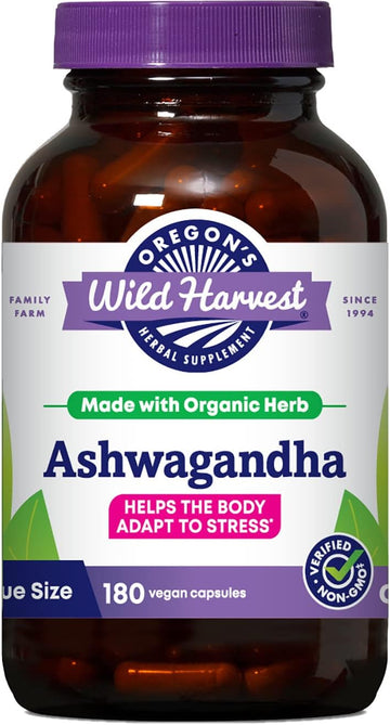Oregon's Wild Harvest Organic Ashwagandha Non-GMO Herbal Supplements f