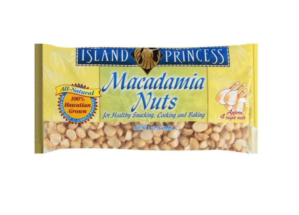 Island Princess Unsalted Dry Roasted Macadamia Nuts 1.25 lb (566g) bag