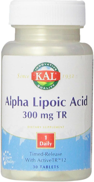 KAL Alpha Lipoic Acid Time Release Capsules, 300 mg, 30 Count