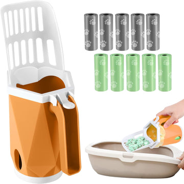 Ksqen Cat Litter Scoop, Portable Kitty Litter Scoop, Removable Litter Scooper With Holder, Cat Litter Sifter Pooper Scoo