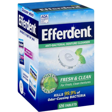 Efferdent Plus Mint Anti-Bacterial Denture Cleanser Tablets 