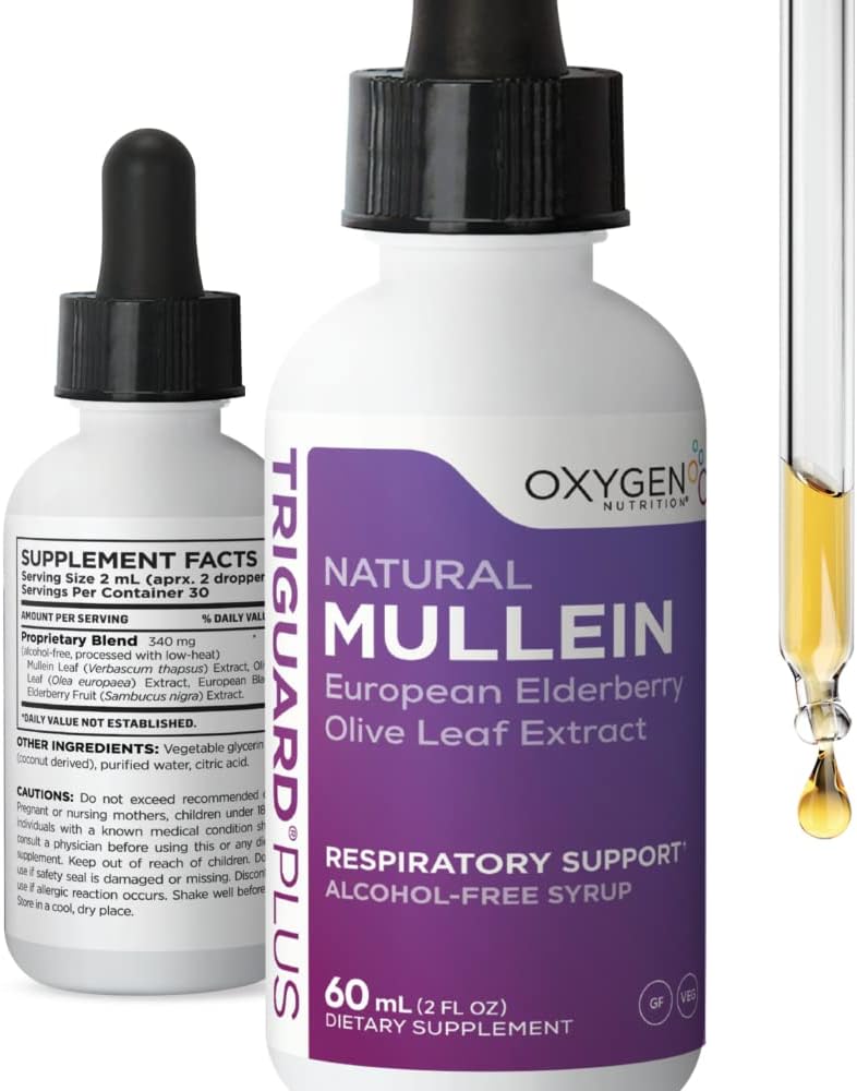 TriGuard MULLEIN Plus - Mullein Leaf Extract, Elderberry Extract & Oli