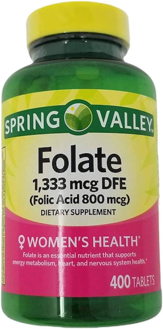 Spring Valley - Folic Acid 800 mcg, 400 Tablets by Spring Valley