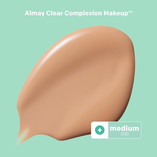 Almay Clear Complexion Acne & Blemish Spot Treatment Concealer Makeup with Salicylic Acid- Lightweight, Full Coverage, Hypoallergenic, Fragrance-Free, for Sensitive Skin, 300 Medium, 0.3