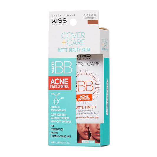 Ruby Kiss Cover + Care Acne Control Matte Finish Beauty Balm- AMBB418 (Matte-Rich Mahogany)