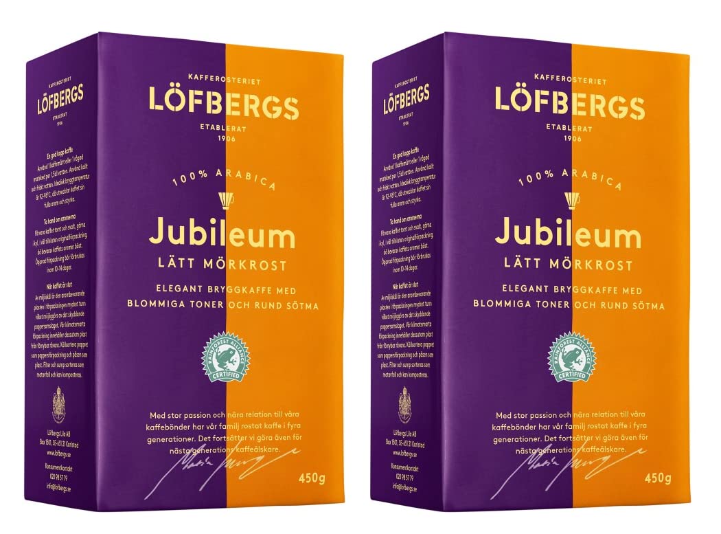 LÖFBERGS JUBILEUM Roast Level 3/5, Ground, (Pack of 2)
