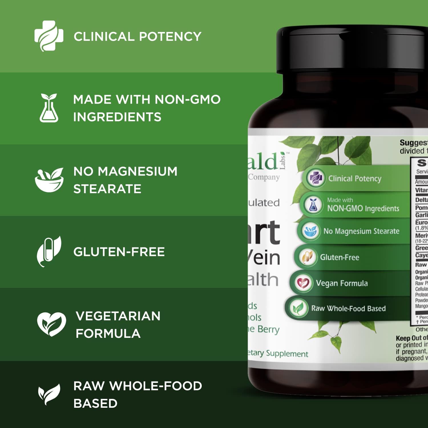 Emerald Labs Heart, Artery & Vein Health - Dietary Supplement with Haw