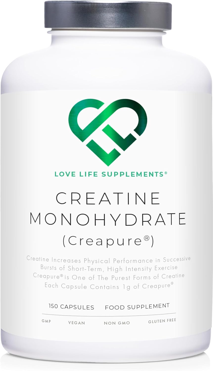 Creapure Creatine Monohydrate Capsules (1 Gram Per Capsule) | 150 Cap1 Grams