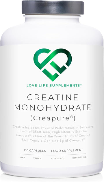 Creapure Creatine Monohydrate Capsules (1 Gram Per Capsule) | 150 Cap1 Grams