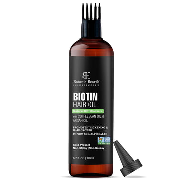Botanic Hearth Biotin Hair Oil For Hair Growth Infused With Coffee Bean Oil & Argan Oil | Hair Strenghtening Treatment |