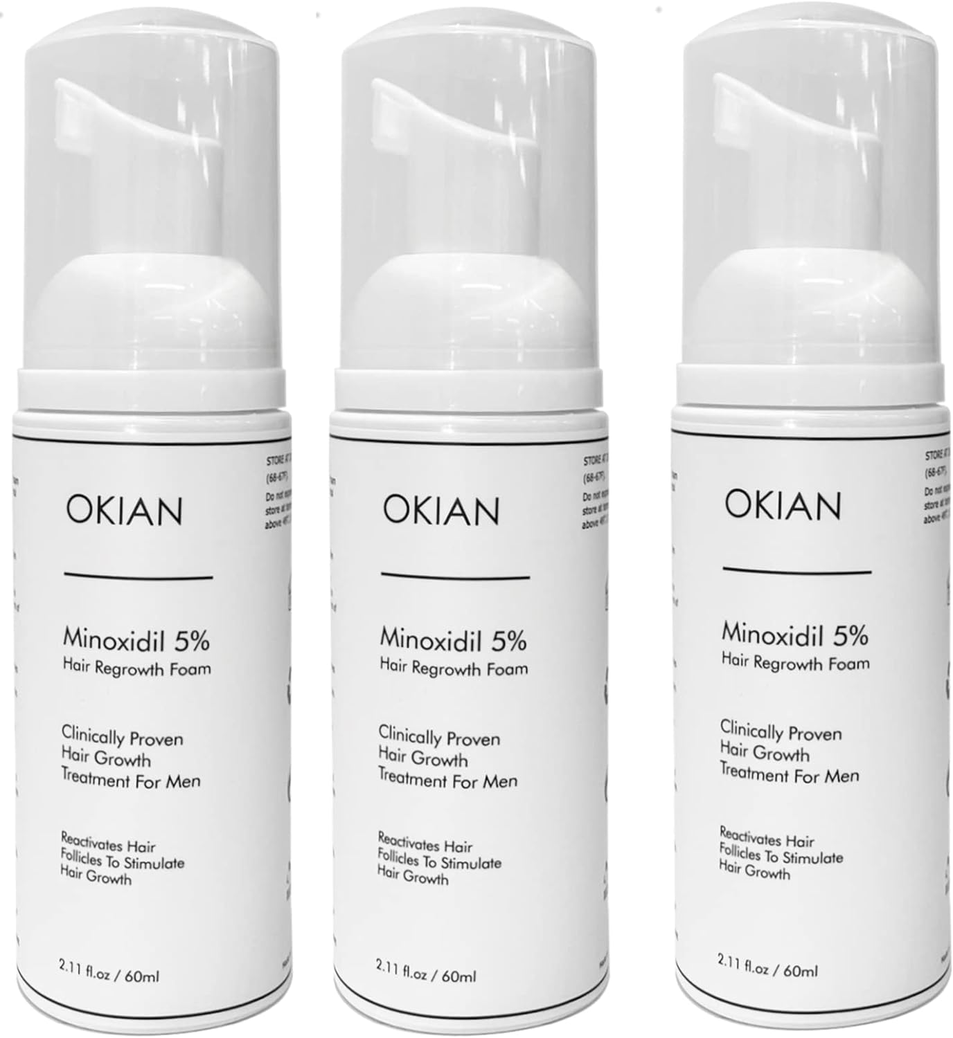 Minoxidil Foam 5%, Hair Regrowth Treatment for Thicker and Fuller Hair 2  Bottle (3 Bottles)