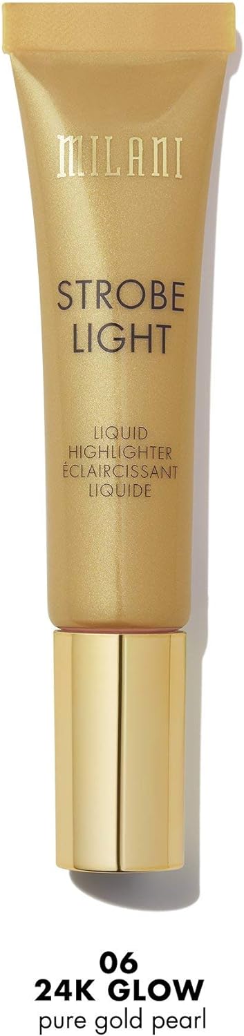 Milani Strobe Light Liquid Highlighter - 24K Glow (0.42 . .) Cruelty-Free Face Highlighter - Shape, Contour & Highlight Face with Liquid Shimmer Shades