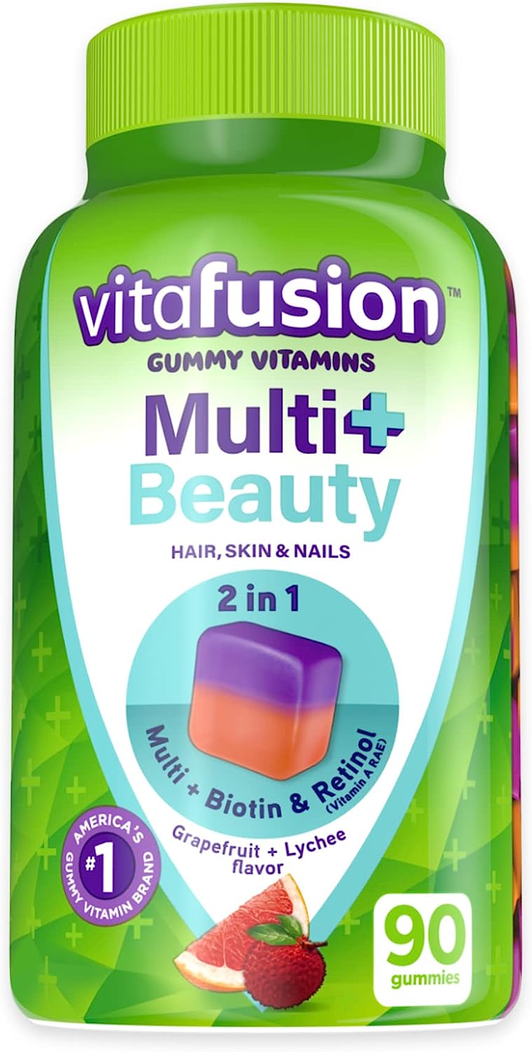Vitafusion Multivitamin Plus Beauty ? 2-in-1 Benefits ? Adult Gummy wi