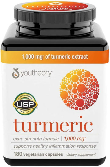 Youtheory Turmeric Extra Strength Formula Capsules 1,000 mg per Daily, 180 Count (Pack of 3) pEx#Yk