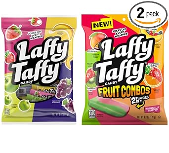 Bundle of Laffy Taffy Candy Individually Wrapped Mini Bars, Assorted Fruit Flavors & Fruit Combos, 6oz bags (Pack of 2)